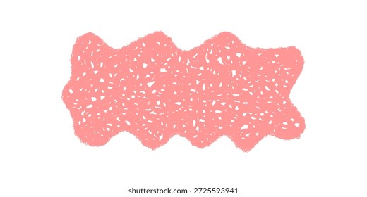 Handgezeichneter wellenförmiger Rahmen aus grober Kreide mit organischem Kritzelrechteck. Kreatives Zitatbanner auf pastellfarbenem, strukturiertem Hintergrund, moderne Illustration für minimale Beschriftung und Botschaft.