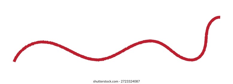 Divisor abstrato de linha ondulada desenhado à mão. Linha ondulada desenhada à mão simples na cor marrom, usada como divisor decorativo, sublinhado ou elemento de design orgânico no fundo branco.