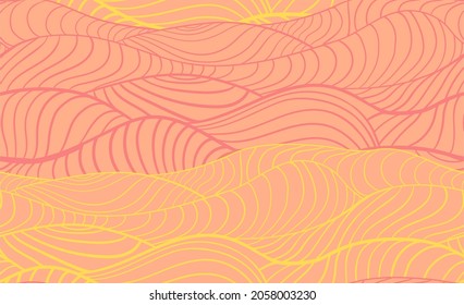 Líneas onduladas dibujadas a mano. Composición del vector abstracto con ilusiones ópticas y volumen.
Patrón geométrico sin soldadura para imprimir sobre tejidos y papel.
