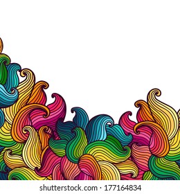 Hand drawn wavy modern background. Can be used to fabric design, wallpaper, decorative paper, web design, etc.
