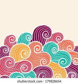 Hand drawn wavy modern background. Can be used to wallpaper, decorative paper, cards, web design, etc. 