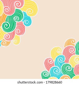 Hand drawn wavy modern background. Can be used to wallpaper, decorative paper, cards, web design, etc. 