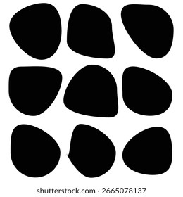 Dibujado a mano forma orgánica ondulada de la burbuja de discurso, fondo del marco de diálogo para el conjunto de texto destacado. Conjunto de doodle de boceto minimalista monocromo.EPS10