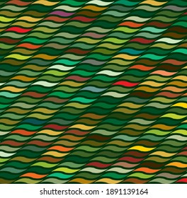 Hand drawn wavy pattern digitally colored and remastered with bright, greenish color space