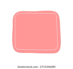 Marco de cita ondulado dibujado a mano en forma cuadrada orgánica. Forma de la gota como garabato de rectángulo rosa fluido con caja de texto limpia y borde gráfico en negrita. Marco de fondo moderno para texto y diseño creativo.