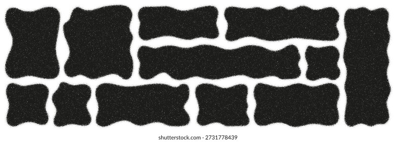 Rectángulos ondulados dibujados a mano con ruido en color monocromo.