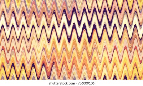 Hand Drawn Wavy Stripes in Watercolor Style. Seamless Fashion Print Design Pattern. Cover, Fabric Design Texture. Holiday Seamless Waves Background.