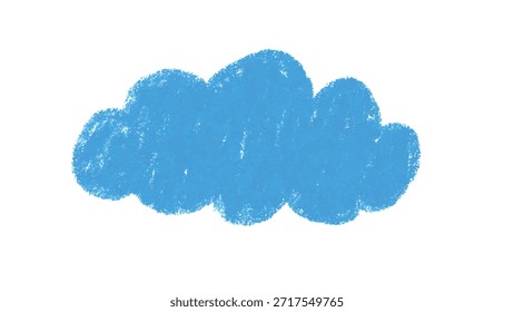 handgezeichnete Wachs Kreide Wolke Vektorgrafik | Texturiertes Doodle Sky Element