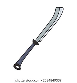 Dibujado a mano ilustración de arma de color - machete
