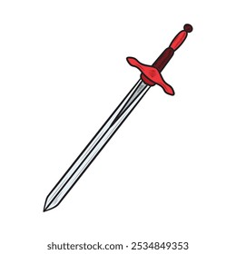 Ilustración de arma dibujada a mano - Fuego de espada