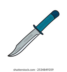 Ilustração de Arma Desenhada à Mão Colorida - Faca