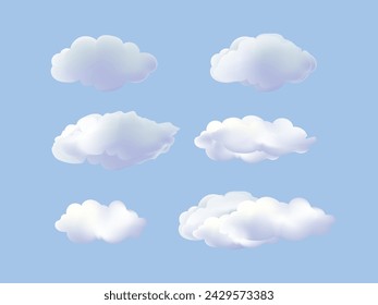 Dibujado a mano de la colección del tiempo. Nubes doodle set, nube de rizo, nube de decoración, símbolo de icono de nubes.