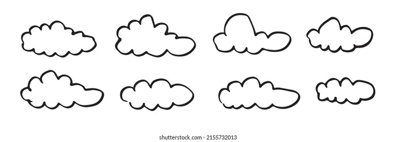 Handgezeichnete Wettersammlung. Flache Vektorgrafik auf weißem Hintergrund.