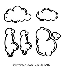 Hand drawn weather collection. Flat style vector illustration. isolated on white background