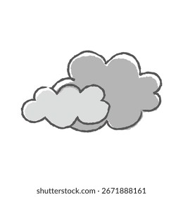 Icono de Clima dibujado a mano :Nublado