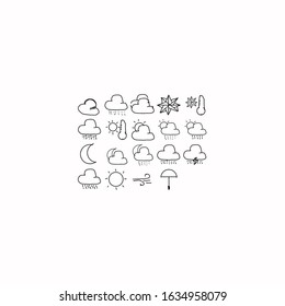 Hand Drawn Weather Icon. Editable Outline Style Vector Logo Template. Unique Sketch Style Also.