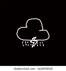 Hand Drawn Weather Icon. Editable Outline Style Vector Logo Template. Unique Sketch Style Also.