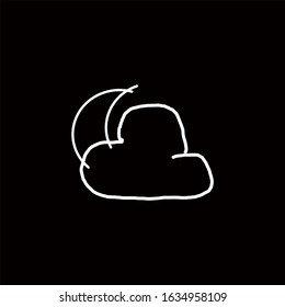 Hand Drawn Weather Icon. Editable Outline Style Vector Logo Template. Unique Sketch Style Also.