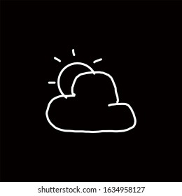 Hand Drawn Weather Icon. Editable Outline Style Vector Logo Template. Unique Sketch Style Also.