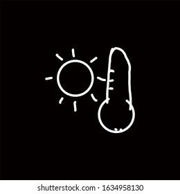Hand Drawn Weather Icon. Editable Outline Style Vector Logo Template. Unique Sketch Style Also.