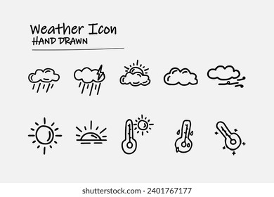 hand drawn weather icon sets