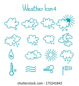 Hand drawn weather icons set