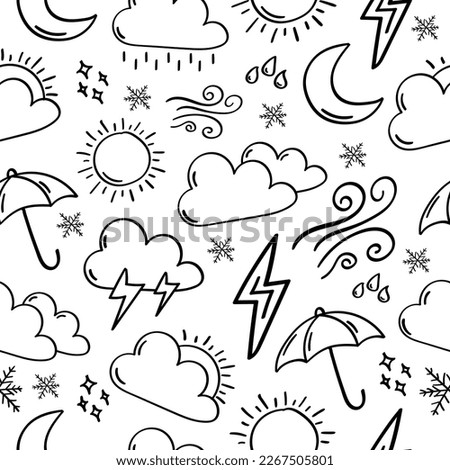 Hand drawn weather seamless pattern