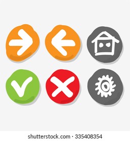 Hand Drawn Web Buttons Colorful Modern