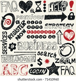 hand drawn web design elements