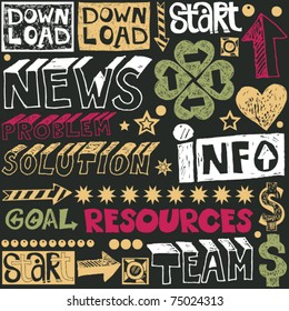 hand drawn web design elements