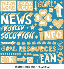 hand drawn web design elements