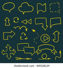 Hand drawn web elements set 