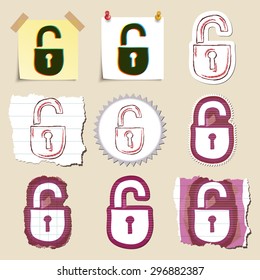 Hand drawn web emblems set. Isolated. Stickers