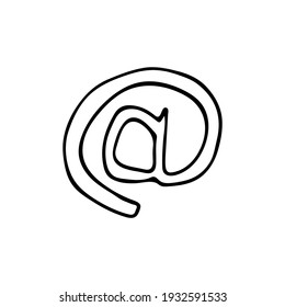 Hand drawn web mail icon in vector. Doodle web mail icon in vector. Hand drawn web mail illustration in vector