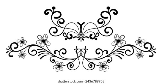 Hand drawn wedding album ornaments
