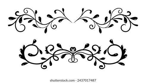 Hand drawn wedding album ornaments in black colour