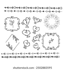 Hand drawn wedding album ornaments