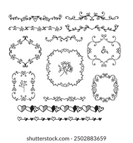 Hand drawn wedding album ornaments