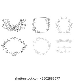 Hand drawn wedding album ornaments