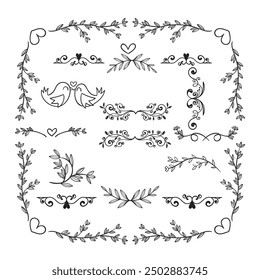 Hand drawn wedding album ornaments