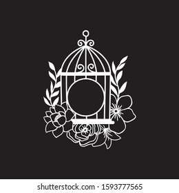 hand drawn wedding birdcage cut file design