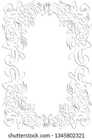 hand drawn Wedding card or invitation with abstract floral background doodle