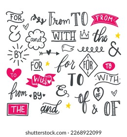 Hand drawn wedding catchword collection