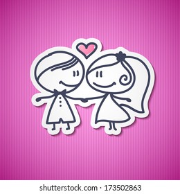 hand drawn wedding couple
