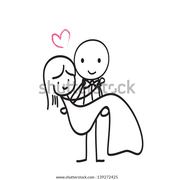 Hand Drawn Wedding Couple Stock Vector (Royalty Free) 139272425