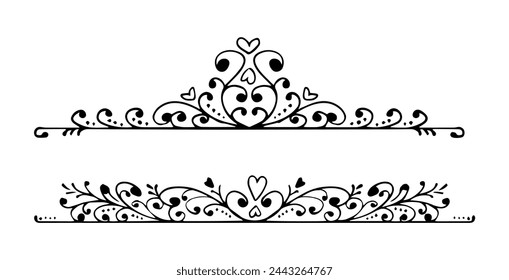 Hand drawn wedding decoration elements