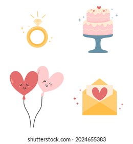 colección de elementos Wedding dibujado a mano