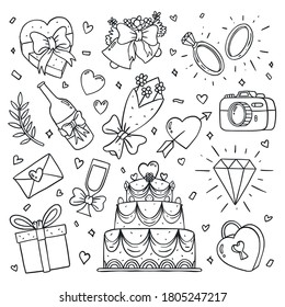 Hand Drawn Wedding Icon Collection
