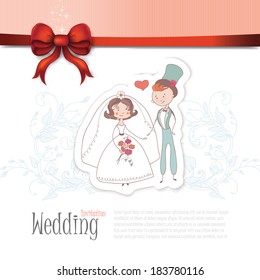 hand drawn wedding invitation