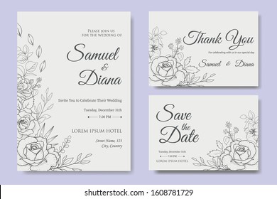 Hand Drawn Wedding Invitation Background Design